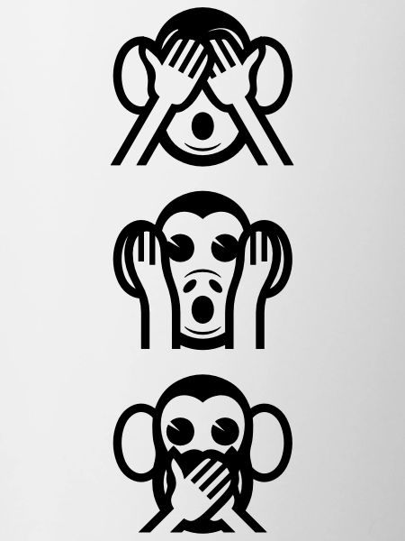 Three Wise Monkeys Vertical
