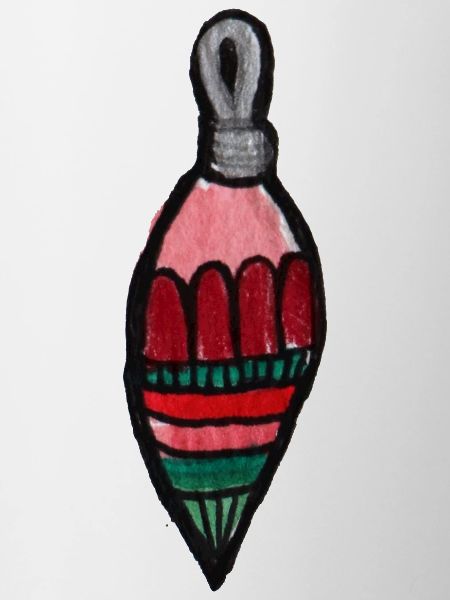 Gestreifter Tropfenornament