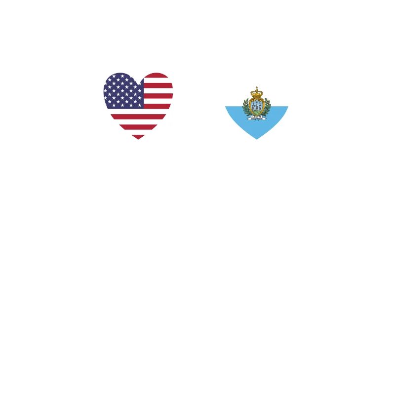 Drapeaux des États-Unis et de Saint-Marin