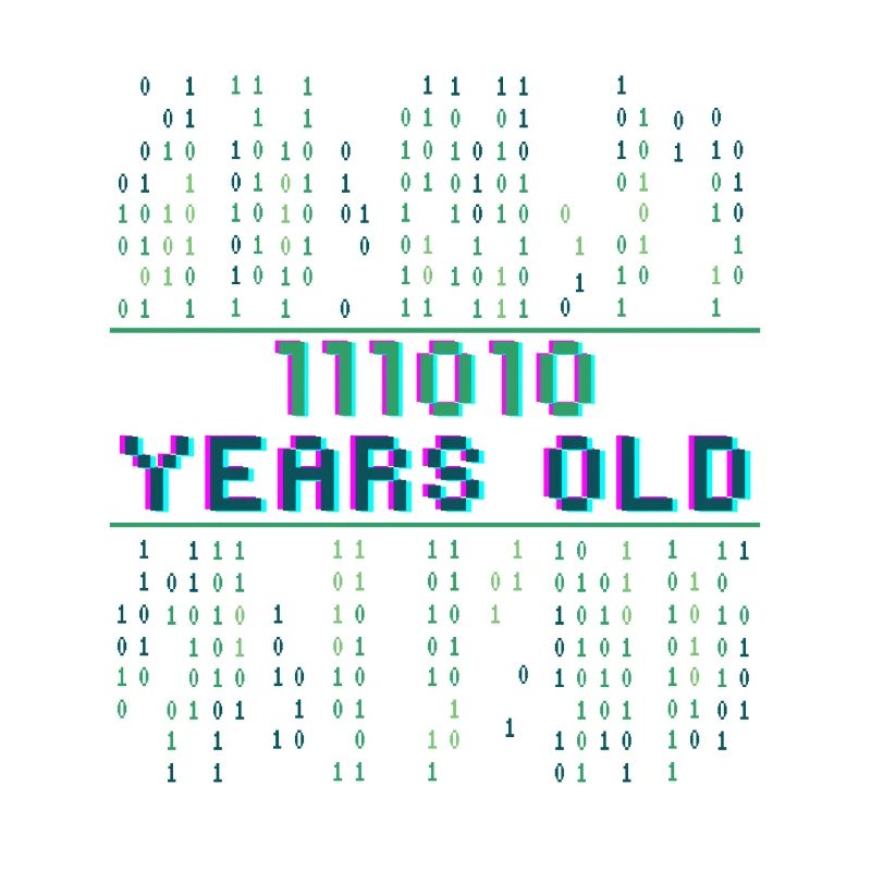 58. Geburtstag 58 Jahre alt Binärcode Coder