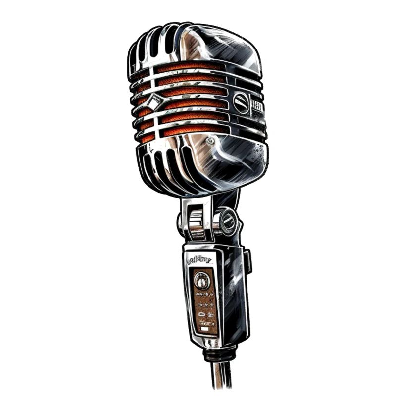 Microphone Retro Drawing