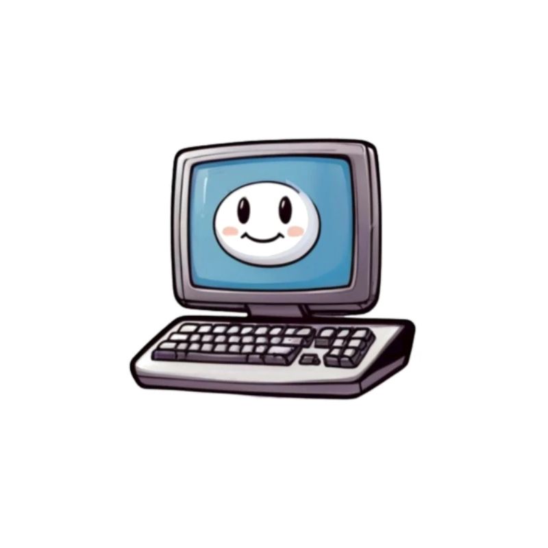 Lachender Comic-Computer