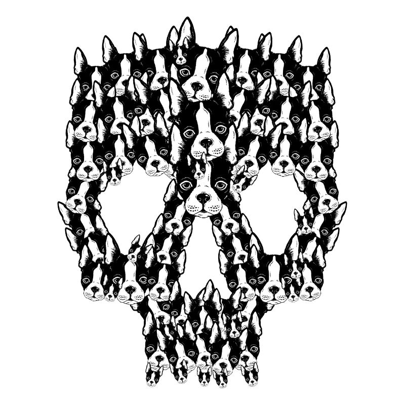 Boston Terrier dog sugar skull