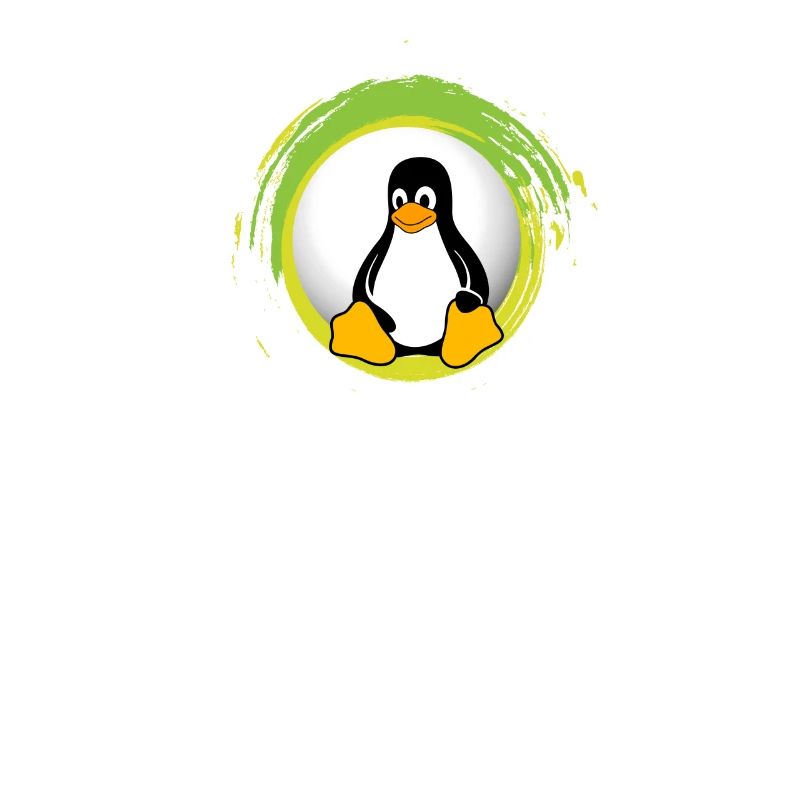 Computer System Penguin Nerd pc inside code admin