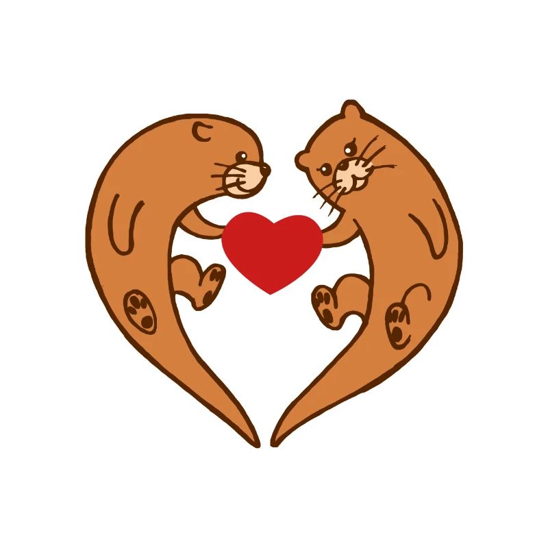 Otter Herz Otten Meerbewohner Romantisch Geschenk