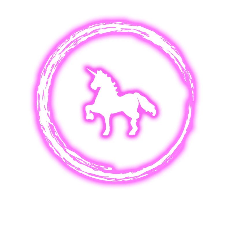Glühen-Kreis-Rosa-Einhorn-Neon-glühender Effekt Retro