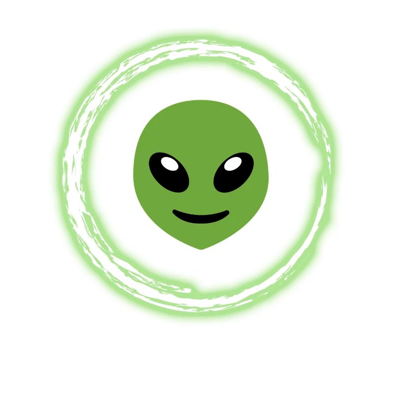 Neon Glow Alien T-Shirt Half Moon Glowing Effect