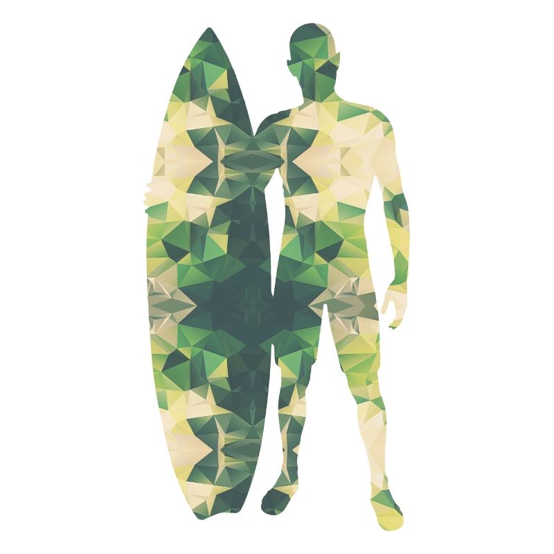 Polygone surfeur vert