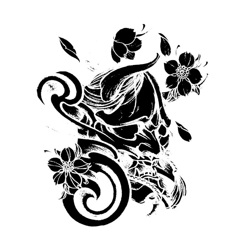 Devil with flowers black