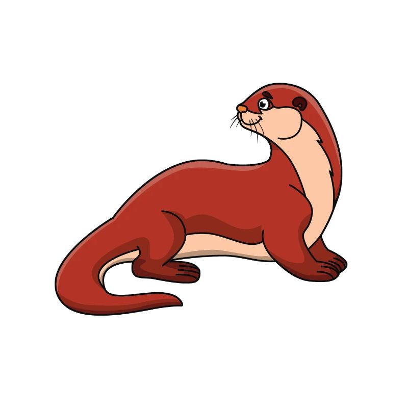 Otter Wiesel Comic Kawaii Kindershirt Geschenkidee
