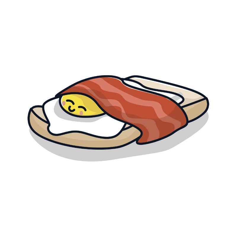 Fried egg bacon breakfast sleeps