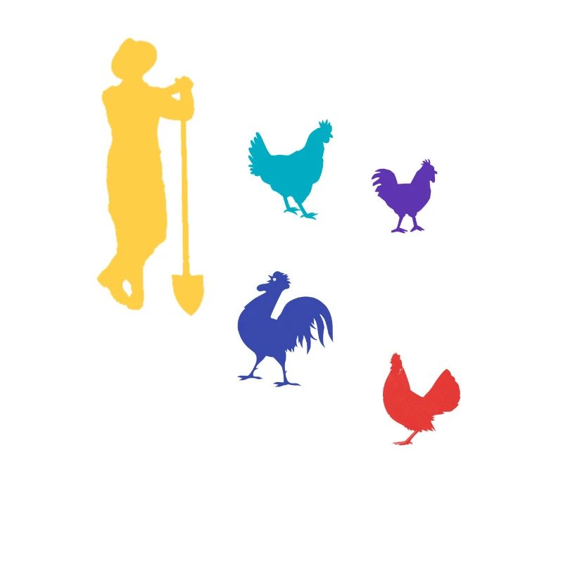 Fermier dans un style rétro avec des poules