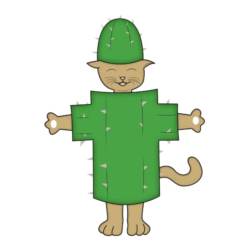 Chat cactus halloween