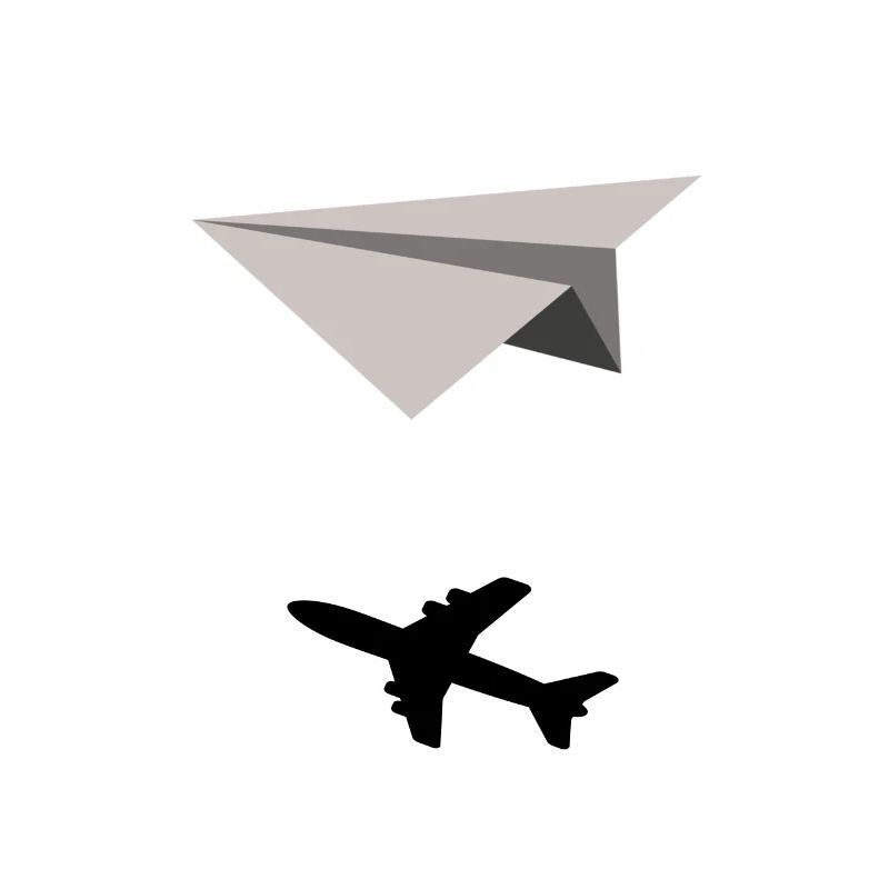 Papierflieger Schatten Flugzeug Geschenkidee