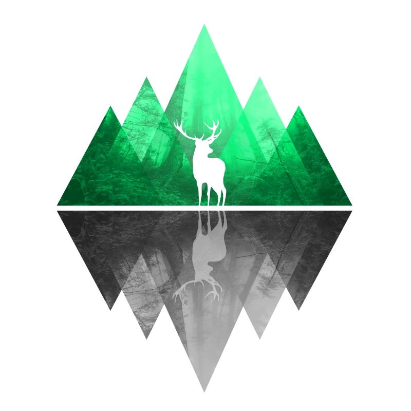 Deer Abstract geometry nature mountains deer