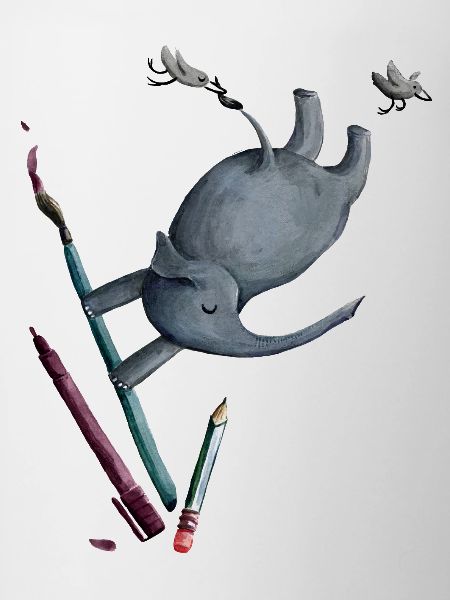 Akrobatik Elefant malen
