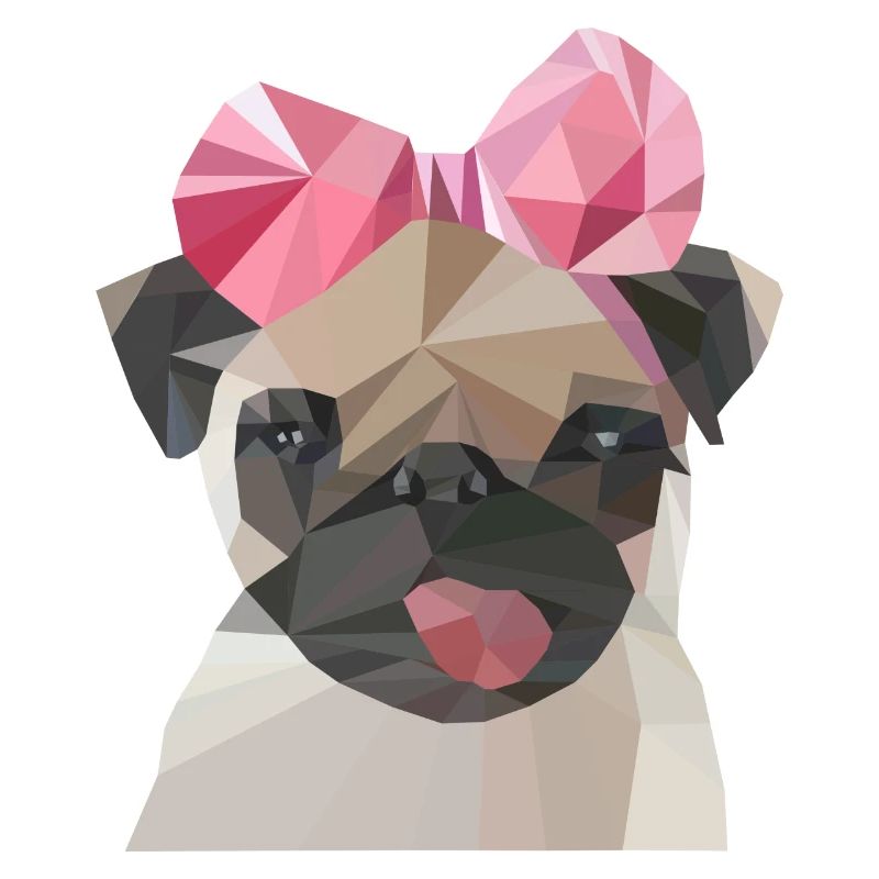 Mops mit Schleife