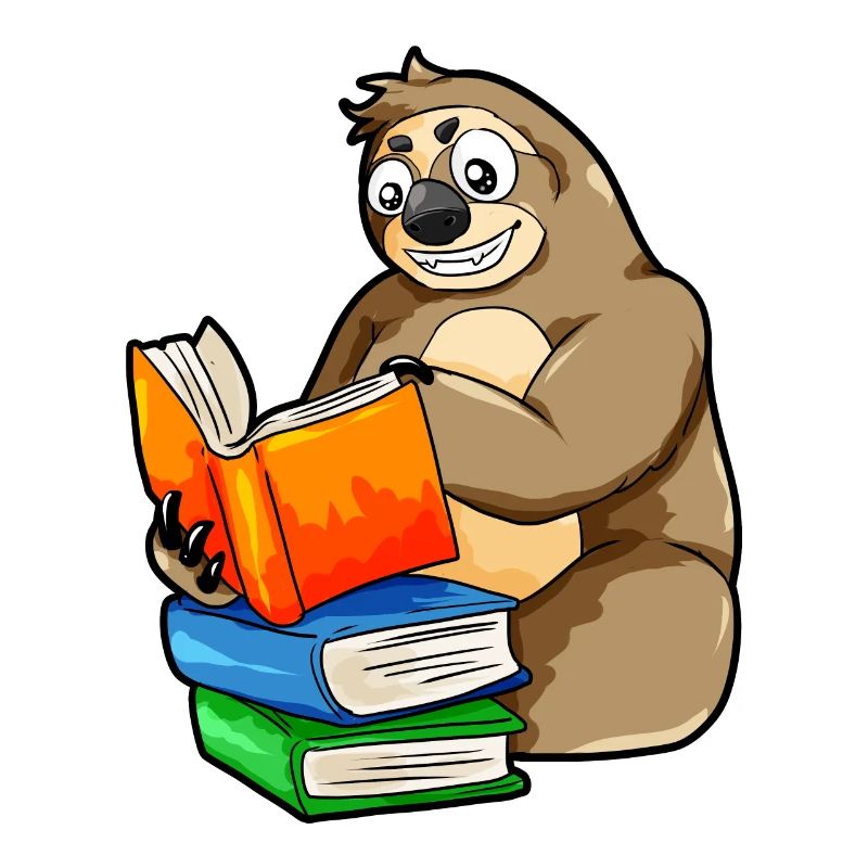 Reading Sloth Read Bookworm Bookworm Bookworm Book