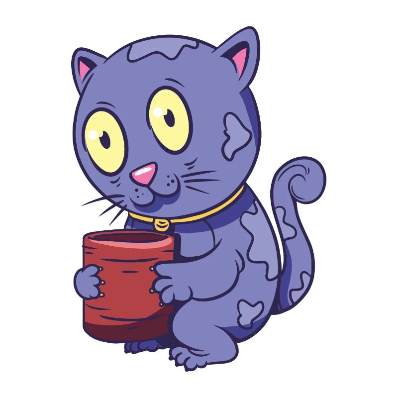 Chat avec une tasse de café