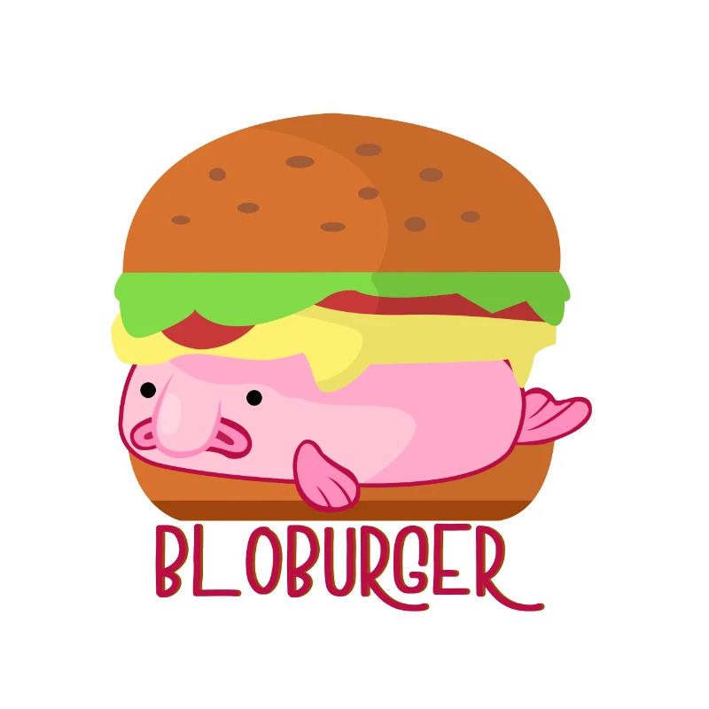 Poisson blob rose comme un hamburger