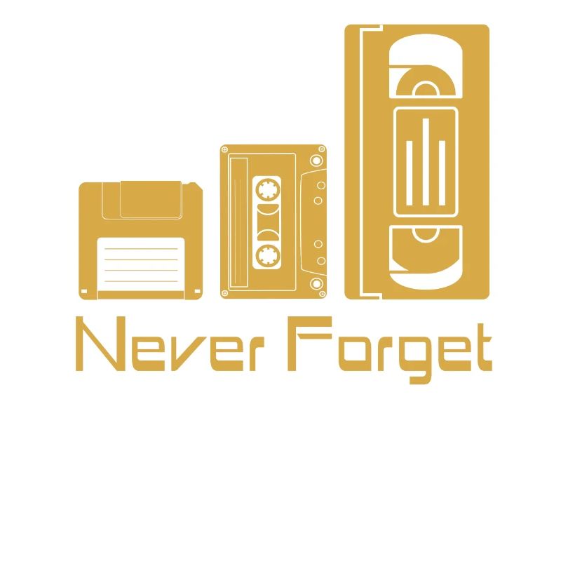 Never Forget Datenträger VHS Floppy Disc Kassette
