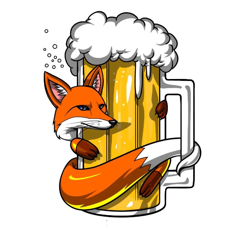 Funny Fox Beer Drinking Party