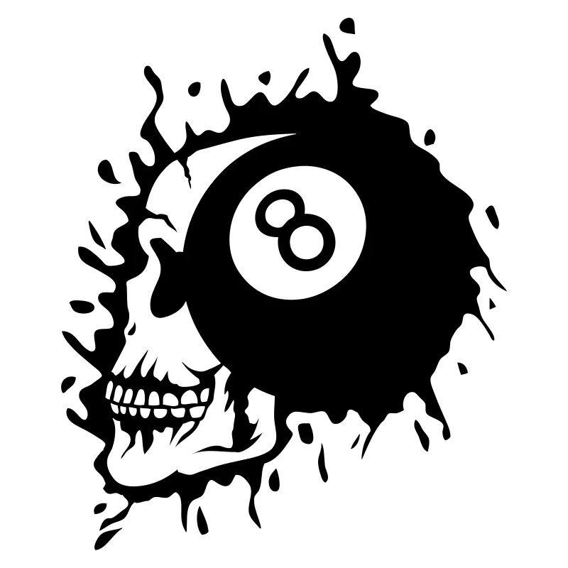 billard tete de mort profil boule 8