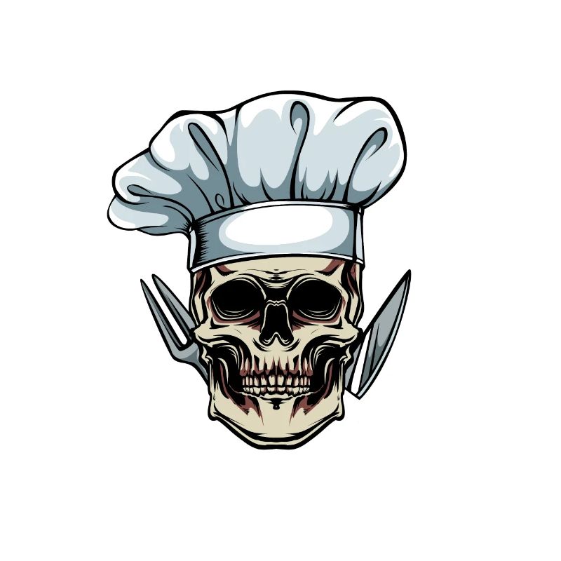 Skull chef cooking chef