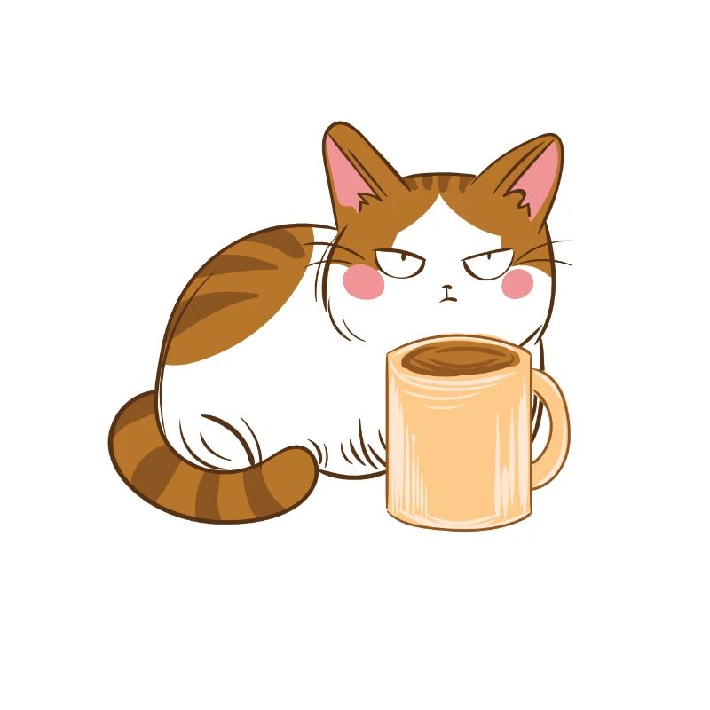 Süßer wütender Katzenkaffee Montag Koffein