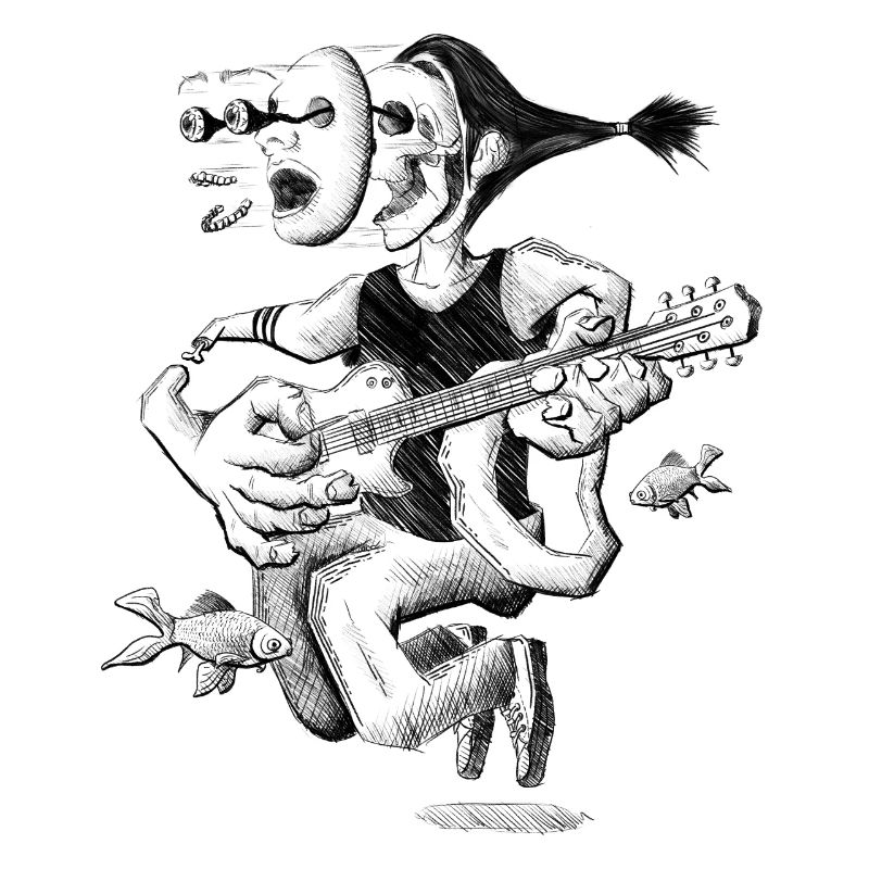 Conception de lecteur de guitare badass