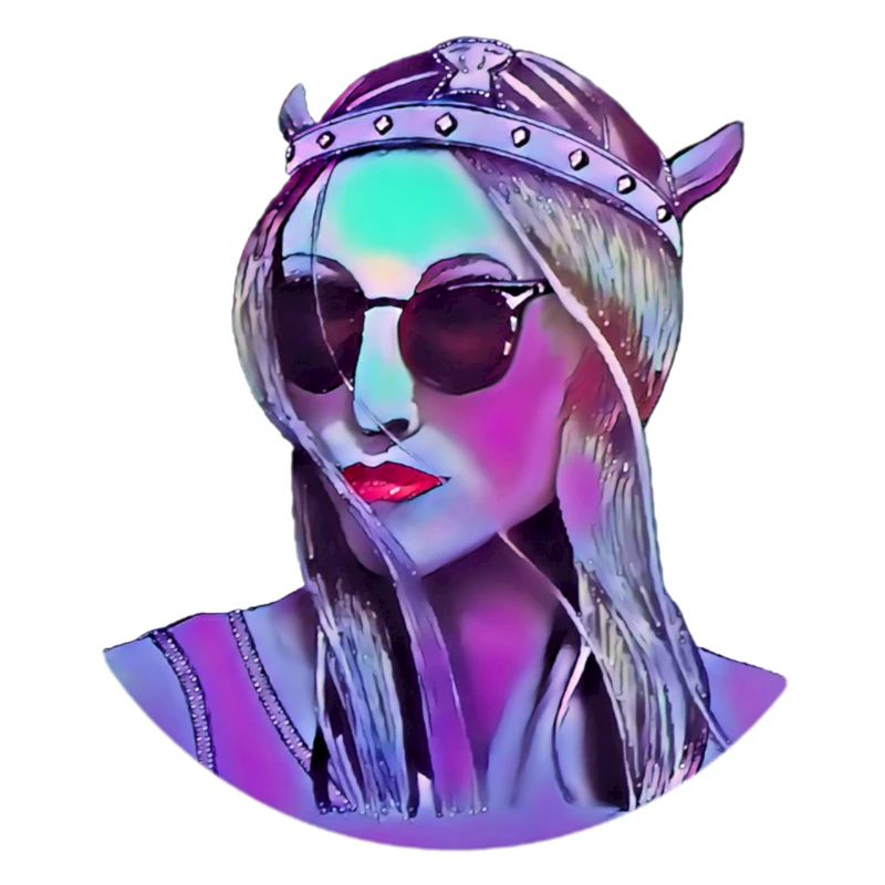 Modern viking with sunglasses in comic style