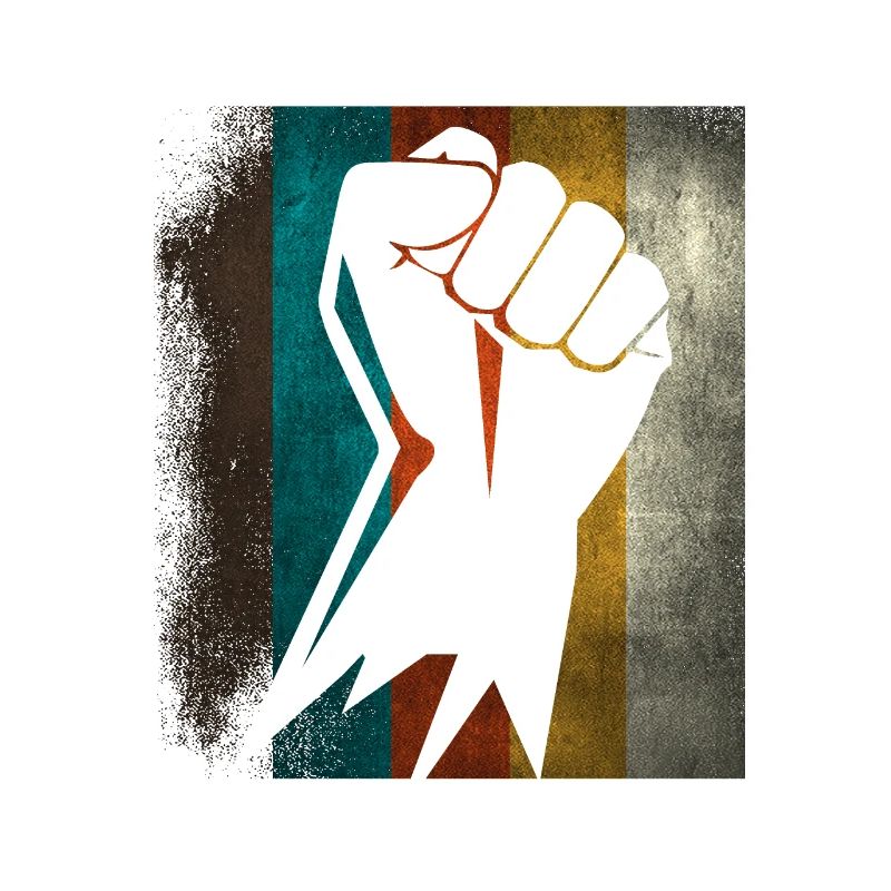 Revolution erhobene Faust bunt
