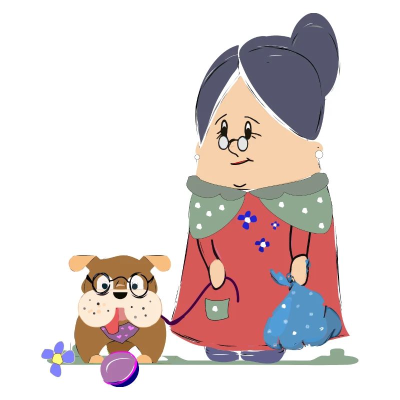 Granny drôle avec chien