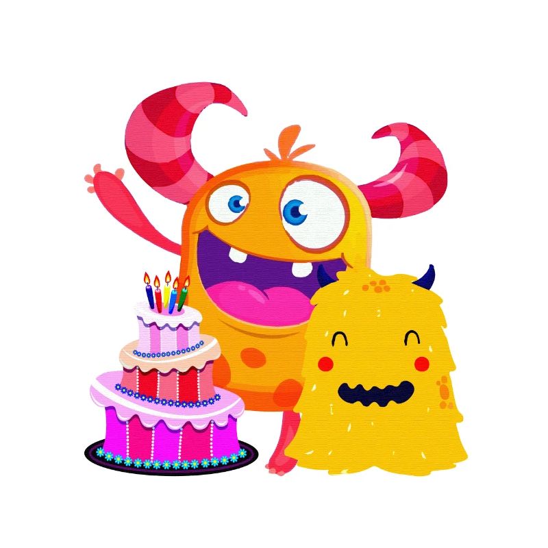 Fête d'anniversaire drôle petits amis monstres