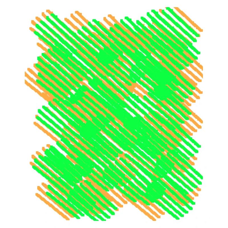 Rayures vert néon orange