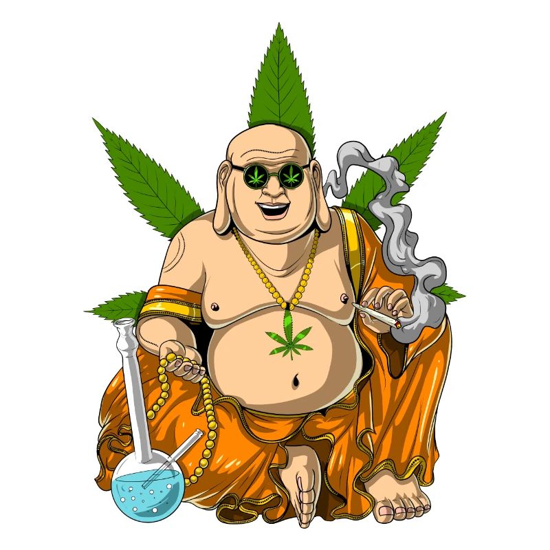 Buddha Smoking Weed