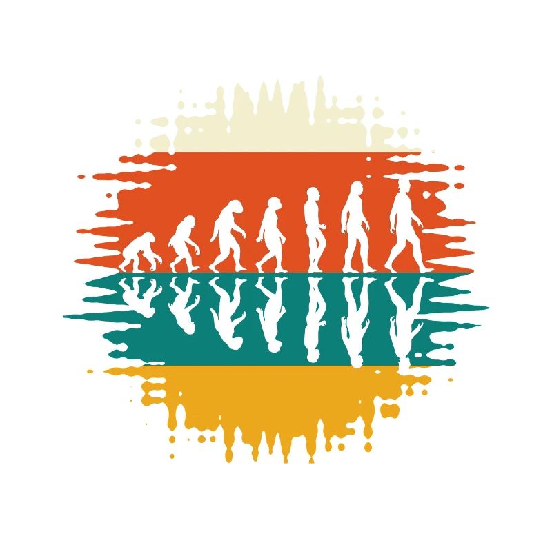 Evolution Mensch Geschichte Retro