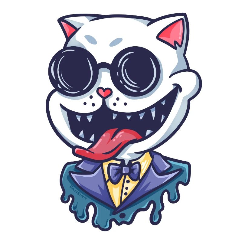 Cat crazy sunglasses suit bow tie gift