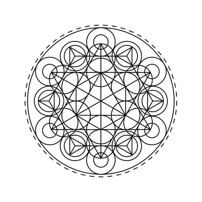 Sacred Geometry TriHexCircles Black