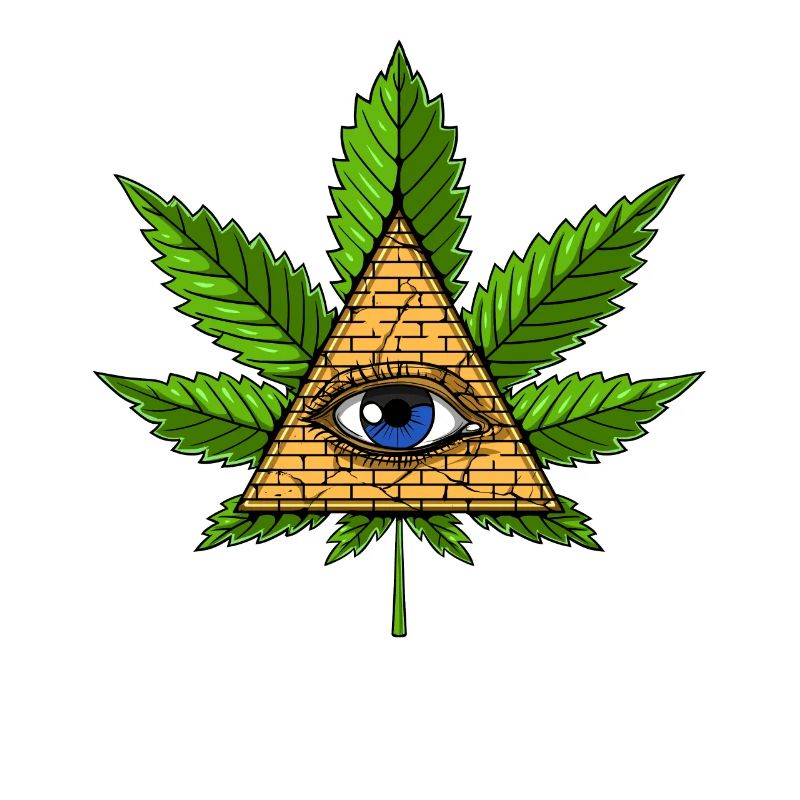 Weed Leaf Illuminati Pyramid
