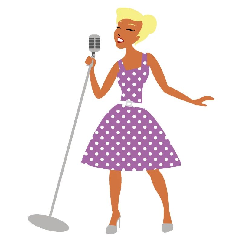 Singer flat design with microphone