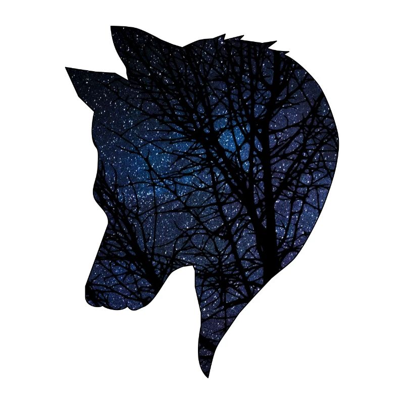 Wolf im Nachthimmel