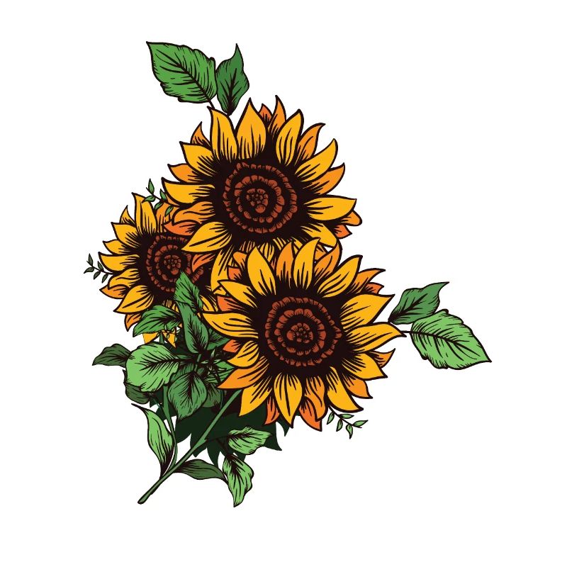 Three sunflowers
