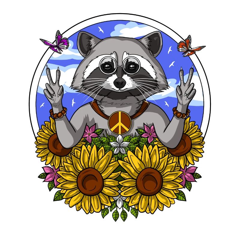 Hippie raton laveur