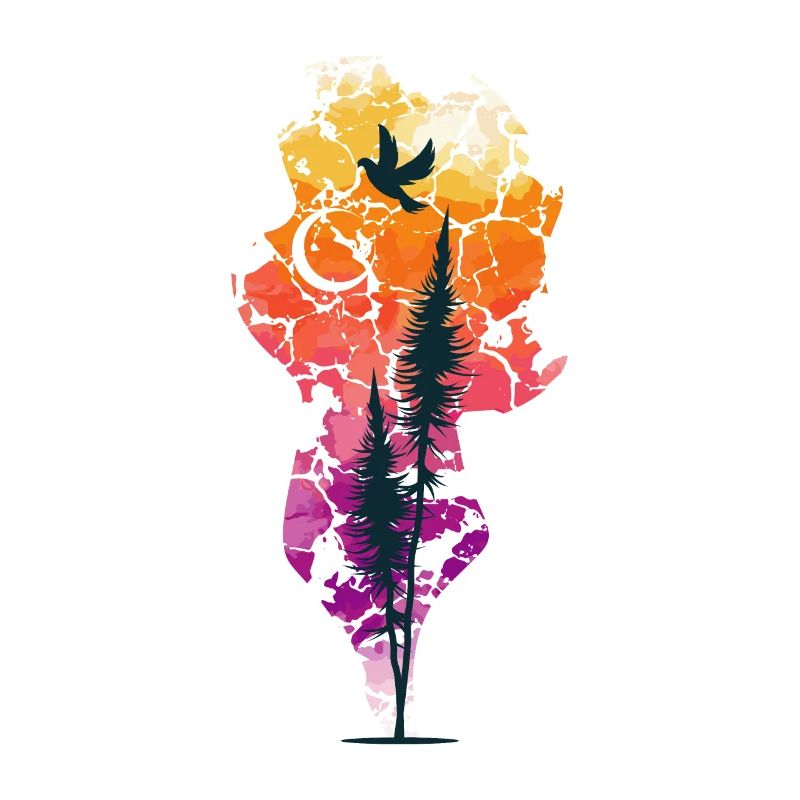 Watercolor tree painter or artist gift