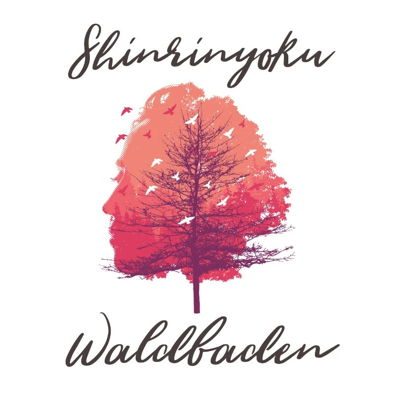 Arbre de baignade de la forêt de Shinrinyoku et forêt avec visage