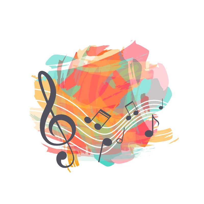 Notes de musique colorées