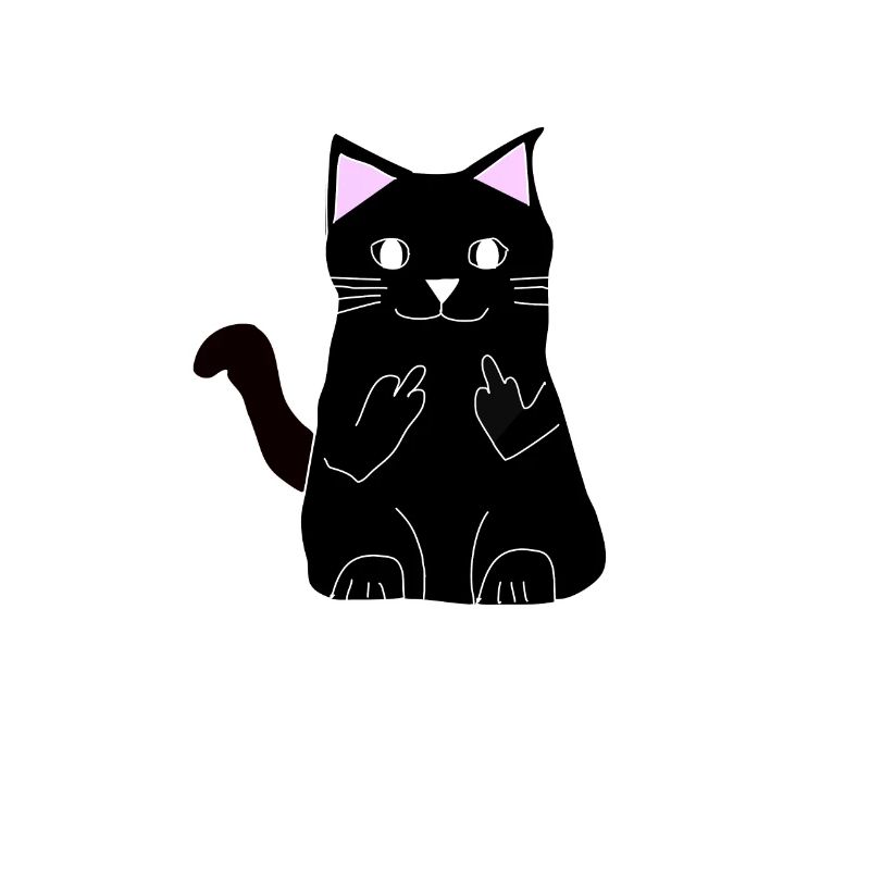 Cadeau effronté de doigt du doigt de chat noir