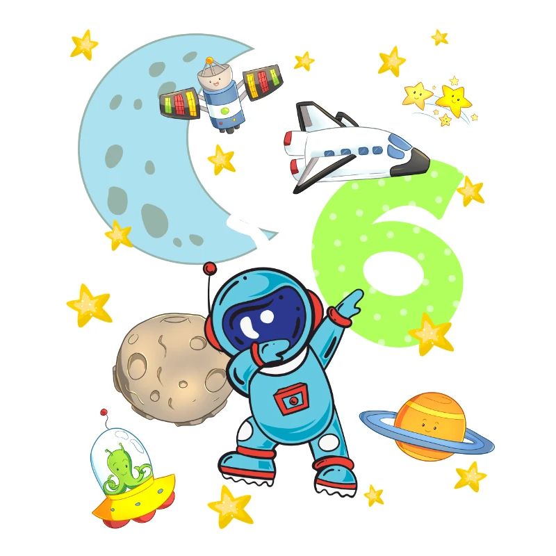 Astronaut 6 year birthday six space rocket