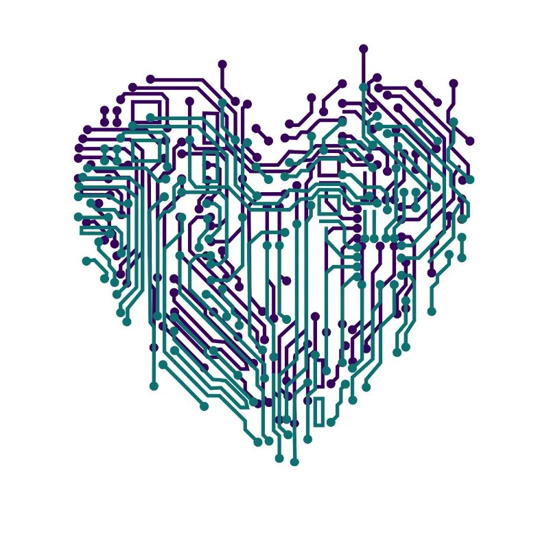 Heart electronic digital heart